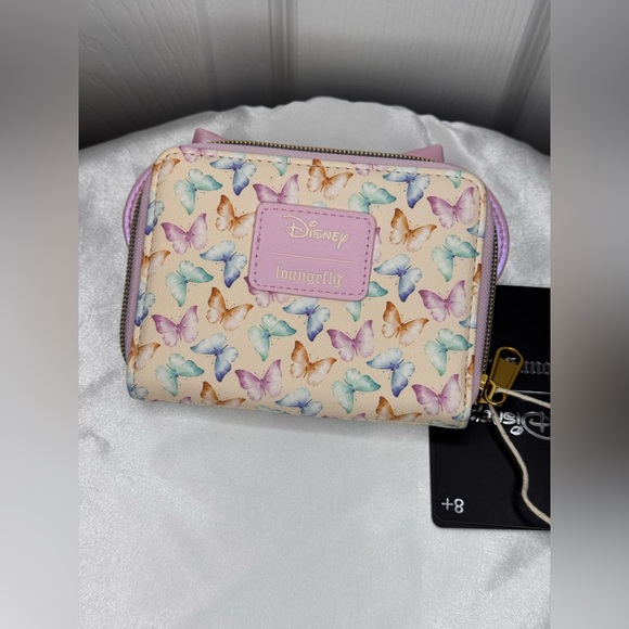 NWT Loungefly Disney Minnie Mouse Butterfly Iridescent Backpack and NWT Wallet - Picture 9 of 13